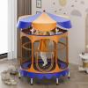 imageGoplus Kids Trampoline 64quot Toddler Trampoline with Detachable Canopy Safety Enclosure Net Foam Handle AntiRust Springs Indoor Outdoor Mini Recreational Trampoline for Boys GirlsOrangeBlue