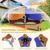 imageGoplus Kids Trampoline 64quot Toddler Trampoline with Detachable Canopy Safety Enclosure Net Foam Handle AntiRust Springs Indoor Outdoor Mini Recreational Trampoline for Boys GirlsOrangeBlue