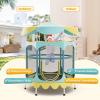 imageGoplus Kids Trampoline 64quot Toddler Trampoline with Detachable Canopy Safety Enclosure Net Foam Handle AntiRust Springs Indoor Outdoor Mini Recreational Trampoline for Boys GirlsYellowBlue