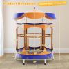 imageGoplus Kids Trampoline 64quot Toddler Trampoline with Detachable Canopy Safety Enclosure Net Foam Handle AntiRust Springs Indoor Outdoor Mini Recreational Trampoline for Boys GirlsOrangeBlue