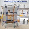 imageGoplus Kids Trampoline for Toddlers ASTM Approved Mini Trampoline wHeightened Safety Enclosure Net Foam Handles Seamless Design Indoor Outdoor Recreational Trampoline for Boys GirlsOrangeBlue