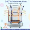 imageGoplus Kids Trampoline for Toddlers ASTM Approved Mini Trampoline wHeightened Safety Enclosure Net Foam Handles Seamless Design Indoor Outdoor Recreational Trampoline for Boys GirlsOrangeBlue