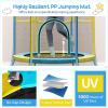imageGoplus Kids Trampoline for Toddlers ASTM Approved Mini Trampoline wHeightened Safety Enclosure Net Foam Handles Seamless Design Indoor Outdoor Recreational Trampoline for Boys GirlsYellowBlue