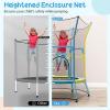 imageGoplus Kids Trampoline for Toddlers ASTM Approved Mini Trampoline wHeightened Safety Enclosure Net Foam Handles Seamless Design Indoor Outdoor Recreational Trampoline for Boys GirlsYellowBlue
