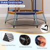 imageGoplus Kids Trampoline for Toddlers ASTM Approved Mini Trampoline wHeightened Safety Enclosure Net Foam Handles Seamless Design Indoor Outdoor Recreational Trampoline for Boys GirlsOrangeBlue