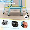 imageGoplus Kids Trampoline for Toddlers ASTM Approved Mini Trampoline wHeightened Safety Enclosure Net Foam Handles Seamless Design Indoor Outdoor Recreational Trampoline for Boys GirlsYellowBlue