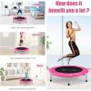imageGoplus Mini Folding Trampoline 3638 Foldable Fitness Rebounder for Adults Portable Exercise Trampoline for Indoor Outdoor Activities Workout Max Load 330LBSPink