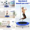 imageGoplus Mini Folding Trampoline 3638 Foldable Fitness Rebounder for Adults Portable Exercise Trampoline for Indoor Outdoor Activities Workout Max Load 330LBSBlue
