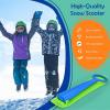 imageGoplus Ski Scooter Foldup Snowboard Snow Scooter WGrip Handle Sliding Snow Sled for Snow Dune Grass Portable Kick Scooter Sled for Kids Toddlers Teenagers Winter ToysBlueGreen