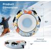 imageGoplus Snow Tube 52quot Inflatable Snow Sled for Adults wPremium Polyester Oxford Cover ColdResistant ampamp HeavyDuty Material Sturdy Handles Manual Inflator