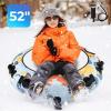 imageGoplus Snow Tube 52quot Inflatable Snow Sled for Adults wPremium Polyester Oxford Cover ColdResistant ampamp HeavyDuty Material Sturdy Handles Manual Inflator