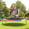 imageGoplus Trampoline Replacement Pad 16 15 14 12 10 8FT Spring Cover No Holes for Poles WaterResistant Universal Round Trampoline Accessories Safety PadMulticolor