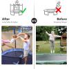 imageGoplus Trampoline Safety Net for 8FT 10FT 12FT 14FT 15FT 16FT Round Frame Trampoline WeatherResistant Replacement Enclosure Net with DoubleHeaded Zipper Hooks Net Only8FT6 Poles14 Hooks