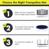 imageGoplus Trampoline Safety Net for 8FT 10FT 12FT 14FT 15FT 16FT Round Frame Trampoline WeatherResistant Replacement Enclosure Net with DoubleHeaded Zipper Hooks Net Only15FT10 Poles19 Hooks