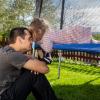 imageGoplus Trampoline Safety Net for 8FT 10FT 12FT 14FT 15FT 16FT Round Frame Trampoline WeatherResistant Replacement Enclosure Net with DoubleHeaded Zipper Hooks Net Only15FT6 Poles19 Hooks