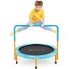 imageGoplus 36Inch Kids Trampoline Foldable Mini Rebounder with Full Covered Handle and Safety Pad Portable Toddler Fitness Trampoline for Indoor and Outdoor Max Load 330 LBSBaby Blue