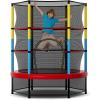 imageGoplus 55 Trampoline for Kids ASTM Approved Toddler Trampoline wSafety Enclosure Net Bouncy Jumping Mat Seamless Design Mini Recreational Rebounder for Indoor Outdoor BackyardColorful
