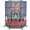 imageGoplus 55quot Trampoline for Kids 46 FT Mini Toddler With ASTM Certified Enclosure Net Safety Pad NoGap Design Indoor Outdoor Recreational for ChildrenNavyRed