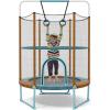 imageGoplus 60 Trampoline for Kids 3in1 Toddler Trampoline with Gymnastic Bar Swinging Rings Heightened Safety Enclosure Net 5 FT Indoor Outdoor Recreational Trampoline for Boys GirlsBlueOrange