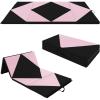 imageGoplus 8 x 4 x 2quot Gymnastics Mat Folding Tumbling Mat with Carry Handles Hook ampamp Loop Fasteners 4 Panels for Fitness Exercise Yoga Stretching Aerobics Workouts Thick Gym Mats for HomePinkBlack