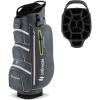 imageGoplus Golf Cart Bag with 15Way Top Dividers Golf Club Bag with 7 Zippered Pockets Cooler Bag Rain Hood Umbrella Holder Shoulder Strap Lightweight Golf Bag for Men WomenGreyGreen