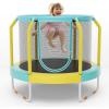imageGoplus Kids Trampoline 48quot ASTM Approved Recreational Trampoline with Safety Space Design Seamless Jumping Mat Indoor Outdoor Mini Toddler Trampoline for Baby Boys Girls GiftsBlueYellow