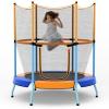 imageGoplus Kids Trampoline 48quot Toddler Trampoline ASTM Approved wSafety Enclosure Net No Gap Mat Small Mini Recreational Trampoline for Indoor Outdoor Boys Girls Baby Birthday GiftsOrangeBlue