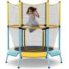 imageGoplus Kids Trampoline 48quot Toddler Trampoline ASTM Approved wSafety Enclosure Net No Gap Mat Small Mini Recreational Trampoline for Indoor Outdoor Boys Girls Baby Birthday GiftsYellowBlue