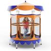 imageGoplus Kids Trampoline 64quot Toddler Trampoline with Detachable Canopy Safety Enclosure Net Foam Handle AntiRust Springs Indoor Outdoor Mini Recreational Trampoline for Boys GirlsOrangeBlue