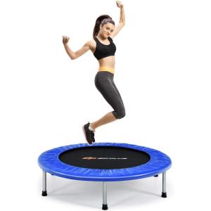 imageGoplus Mini Folding Trampoline 3638 Foldable Fitness Rebounder for Adults Portable Exercise Trampoline for Indoor Outdoor Activities Workout Max Load 330LBSBlue