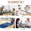 imageGoplus 10in1 Combination Multi Game Table Set Adult Size Combo Game Table WFoosball Table Tennis Pool Air Hockey Table Bowling Chess Checkers Backgammon for Family Game Night