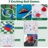 imageGoplus 14in1 Multi Game Table Combo Game Table wFoosball Air Hockey Pool Table Tennis Basketball Chess Checkers Bowling Shuffleboard Kids Adults Gifts for Home Arcade Game Room
