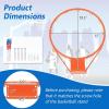 imageGoplus 1815 Replacement Basketball Rim Wall Door Mounted Basketball Hoop with All Weather Net Indoor Outdoor Hanging Basketball Rim Goal Outside15 Inches  Orange