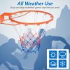 imageGoplus 1815 Replacement Basketball Rim Wall Door Mounted Basketball Hoop with All Weather Net Indoor Outdoor Hanging Basketball Rim Goal Outside15 Inches  Orange
