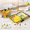 imageGoplus 2 PCS Kid Luggage 18 Ride on Suitcase WSpinner Wheels 12 Backpack WAntiLost Rope Carry Strap Sit on Rolling Carry on Luggage Set for Girls Boys Travel Yellow Bee