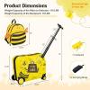 imageGoplus 2 PCS Kid Luggage 18 Ride on Suitcase WSpinner Wheels 12 Backpack WAntiLost Rope Carry Strap Sit on Rolling Carry on Luggage Set for Girls Boys Travel Yellow Bee