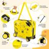 imageGoplus 2 PCS Kid Luggage 18 Ride on Suitcase WSpinner Wheels 12 Backpack WAntiLost Rope Carry Strap Sit on Rolling Carry on Luggage Set for Girls Boys Travel Yellow Bee