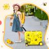 imageGoplus 2 PCS Kid Luggage 18 Ride on Suitcase WSpinner Wheels 12 Backpack WAntiLost Rope Carry Strap Sit on Rolling Carry on Luggage Set for Girls Boys Travel Yellow Bee