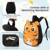 imageGoplus 2PC Kids Carry On Luggage Set 16quot Rolling Suitcase ampamp 12quot Backpack Airline Approved Travel Trolley Luggage with Wheels for Toddlers Children Girls Boys TigerTiger