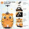 imageGoplus 2PC Kids Carry On Luggage Set 16quot Rolling Suitcase ampamp 12quot Backpack Airline Approved Travel Trolley Luggage with Wheels for Toddlers Children Girls Boys TigerTiger