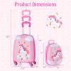 imageGoplus 2PC Kids Luggage 12quot ampamp 16quot Kids Carry On Luggage Set with 4 Spinner Wheels Lightweight Rolling Spinner Suitcase for Children Toddlers Boys and Girls TravelWhite Horse