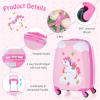 imageGoplus 2PC Kids Luggage 12quot ampamp 16quot Kids Carry On Luggage Set with 4 Spinner Wheels Lightweight Rolling Spinner Suitcase for Children Toddlers Boys and Girls TravelWhite Horse