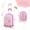 imageGoplus 2PC Kids Luggage 12quot ampamp 16quot Kids Carry On Luggage Set with 4 Spinner Wheels Lightweight Rolling Spinner Suitcase for Children Toddlers Boys and Girls TravelHorse
