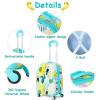 imageGoplus 2PC Kids Luggage 12quot ampamp 16quot Kids Carry On Luggage Set with 4 Spinner Wheels Lightweight Rolling Spinner Suitcase for Children Toddlers Boys and Girls TravelFlamingo