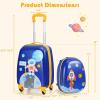 imageGoplus 2PC Kids Luggage 12quot ampamp 16quot Kids Carry On Luggage Set with 4 Spinner Wheels Lightweight Rolling Spinner Suitcase for Children Toddlers Boys and Girls TravelAstronaut