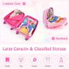 imageGoplus 2PC Kids Luggage 12quot ampamp 16quot Kids Carry On Luggage Set with 4 Spinner Wheels Lightweight Rolling Spinner Suitcase for Children Toddlers Boys and Girls TravelWhite Horse
