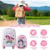 imageGoplus 2PC Kids Luggage 12quot ampamp 16quot Kids Carry On Luggage Set with 4 Spinner Wheels Lightweight Rolling Spinner Suitcase for Children Toddlers Boys and Girls TravelUnicorn
