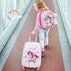 imageGoplus 2PC Kids Luggage 12quot ampamp 16quot Kids Carry On Luggage Set with 4 Spinner Wheels Lightweight Rolling Spinner Suitcase for Children Toddlers Boys and Girls TravelUnicorn