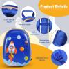 imageGoplus 2PC Kids Luggage 12quot ampamp 16quot Kids Carry On Luggage Set with 4 Spinner Wheels Lightweight Rolling Spinner Suitcase for Children Toddlers Boys and Girls TravelAstronaut