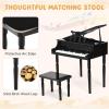 imageGoplus 30Key Classical Kids Piano Mini Grand Piano Wooden LearntoPlay Musical Instrument Toy with Bench Piano Lid Music Rack Gift for Boys Girls Aged 2 Baby Toddler 4 Straight LegBlue4 Straight LegBlack